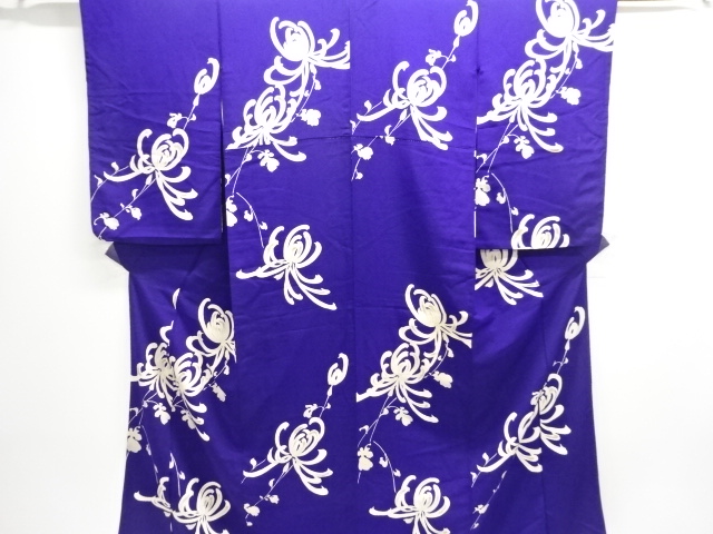 JAPANESE KIMONO / ANTIQUE NISHIKI KIMONO FOR SUMMER CHRYSANTHEMUM PATT